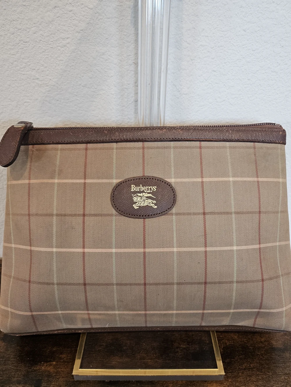 Vintage Burberry Nova Check Zip Pouch